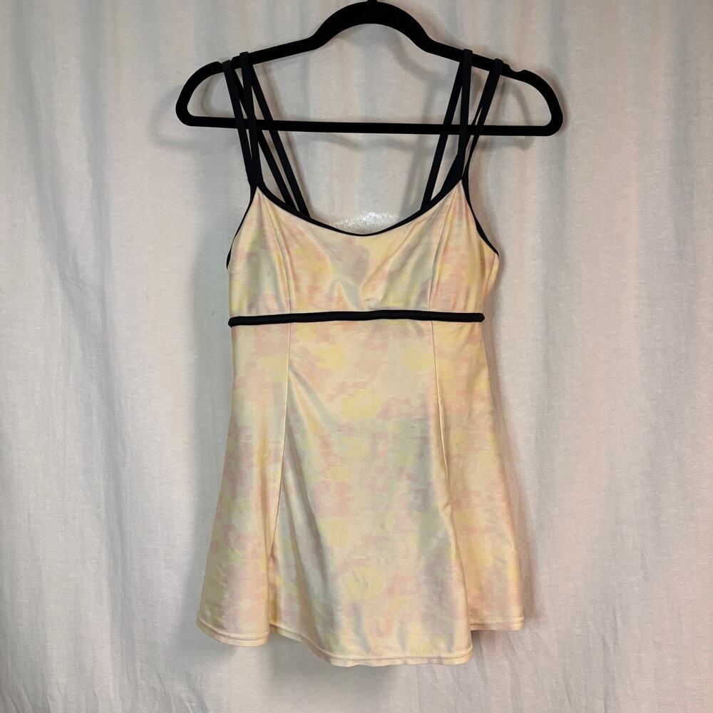 Aliana Swim One Piece Swim Dress Size 10 Pastel Tie Dye Skirted Swimsuit